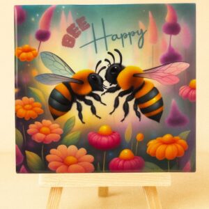 Tegeltje Bee Happy Modern klein