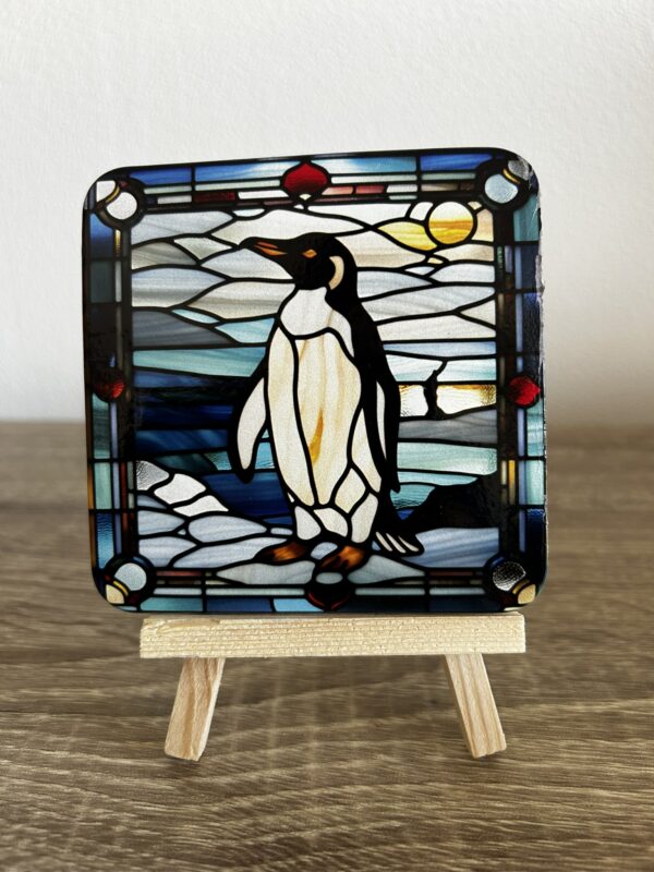 Set van 4 onderzetters dieren glas in lood - Afbeelding 2