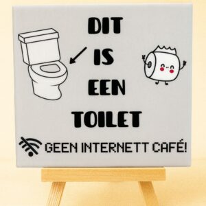 Tegeltje Toilet geen internet cafe klein