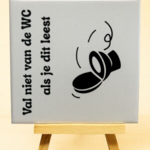 Tegeltje Val niet van de wc klein