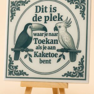 Tegel Toekan Kaketoe Delfts Blauw groot