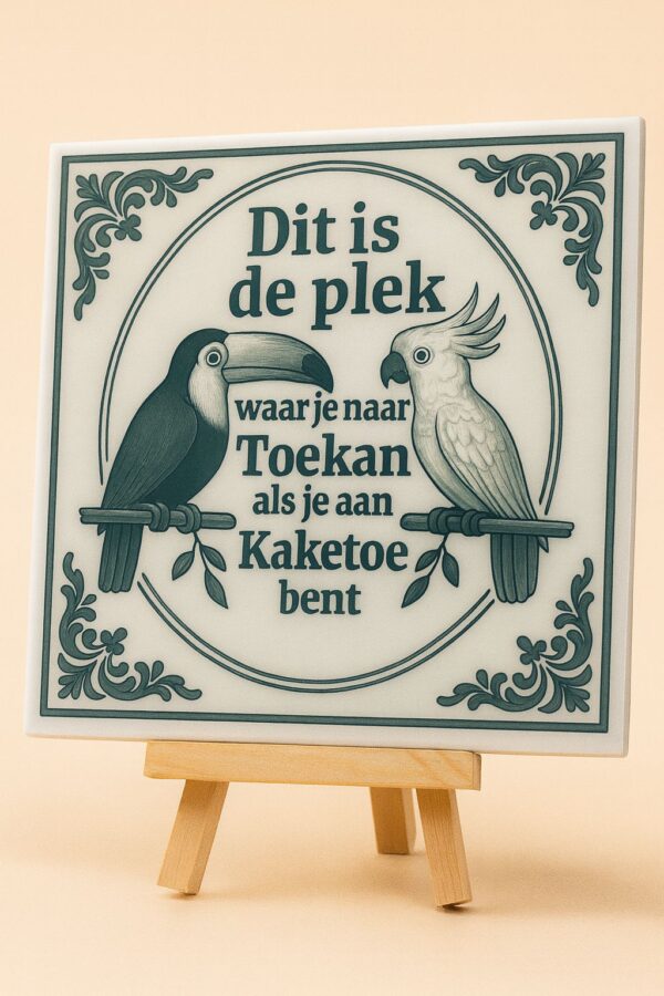 Tegel Toekan Kaketoe Delfts Blauw groot